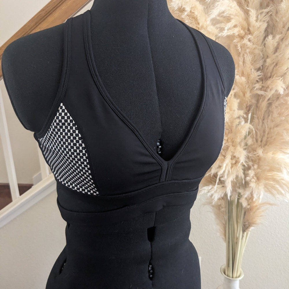 Black and White Women's Sports Bra